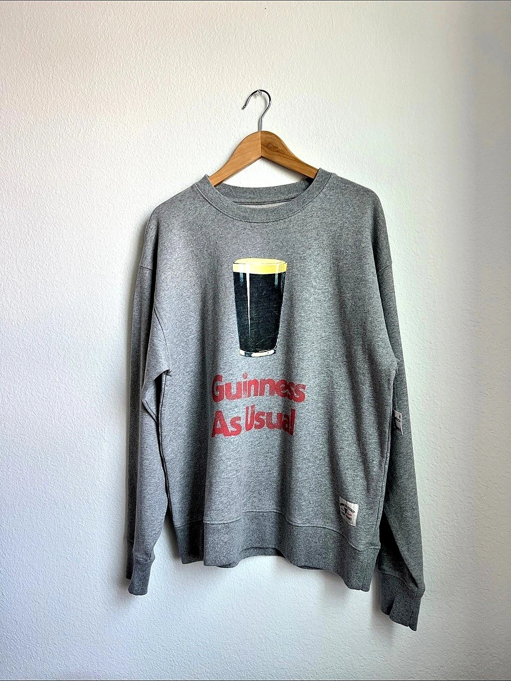 Lucky Brand Guinness As Usual Graphic Sweatshirt Gray Sweatshirt